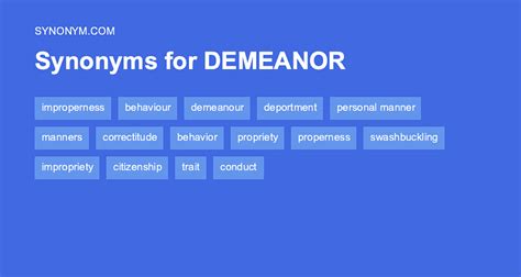 demeanor synonym|demeanor synonym and antonym.